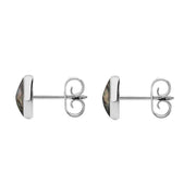 Sterling Silver Dark Mother of Pearl 6mm Classic Medium Round Stud Earrings, E003