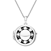 Sterling Silver Heart Edge Round Keepsake Locket P3542