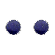 Sterling Silver Lapis Lazuli 5mm Classic Small Round Stud Earrings, E002
