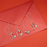 Sterling Silver Opal Love Letters Initial E Necklace, P3452.