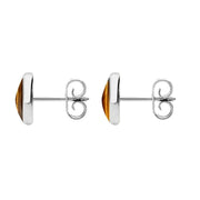 Sterling Silver Tigers Eye 8mm Classic Large Round Stud Earrings, e004