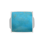 Sterling Silver Turquoise Small Square Ring, R603_2