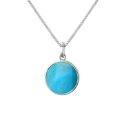 Sterling Silver Turquoise Zodiac Leo Round Necklace, P3608_2