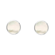 Sterling Silver White Mother of Pearl 4mm Classic Small Round Stud Earrings, E001