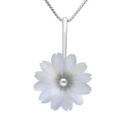 Sterling Silver Blue Chalcedony Tuberose Daisy Necklace, P2855.