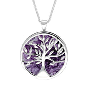 Sterling Silver Blue John Large Round Tree of Life Two Piece Set S063