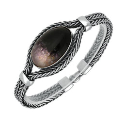 Sterling Silver Blue John Single Stone Oval Foxtail Bracelet B978