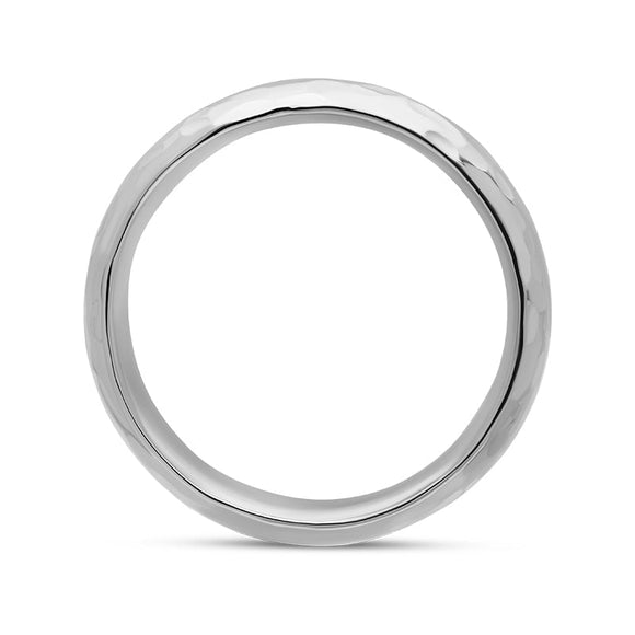 Sterling Silver King's Coronation Hallmark Hammered 8mm Ring D