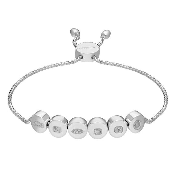 Sterling Silver King's Coronation Hallmark Round Disc Adjustable Bracelet B1255_CFH
