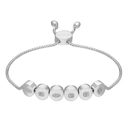 Sterling Silver King's Coronation Hallmark Round Disc Adjustable Bracelet B1255_CFH