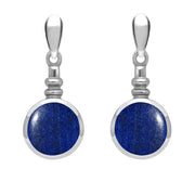 Sterling Silver Lapis Lazuli Bottle Top Drop Earrings E054