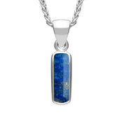 Sterling Silver Lapis Lazuli Dinky Oblong Necklace, P451.