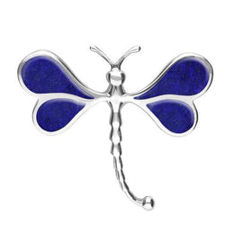 Sterling Silver Lapis Lazuli Dragonfly Brooch. M268.