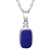 Sterling Silver Lapis Lazuli Oblong Bottle Top Necklace. P009.