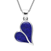 Sterling Silver Lapis Lazuli Split Heart Necklace. P575.