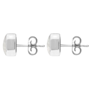 Sterling Silver Mother of Pearl Dinky Cushion Stud Earrings. E335.