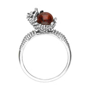 Sterling Silver Amber Tiny Hedgehog Ring, R1162.