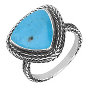 Sterling Silver Turquoise Large Triangular Foxtail Ring R850