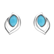 Sterling Silver Turquoise Marquise Flame Stud Earrings E1906