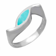 Sterling Silver Turquoise Toscana Overlapping Marquise Ring.  R525.