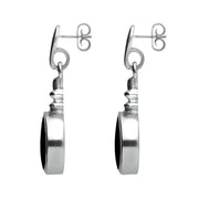 Sterling Silver Whitby Jet Bottle Top Drop Earrings E054