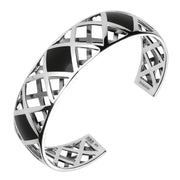 Sterling Silver Whitby Jet Curved Crossover Four Piece Set