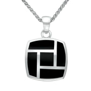 Sterling Silver Whitby Jet Five Stone Tile Two Piece Set S041 necklace
