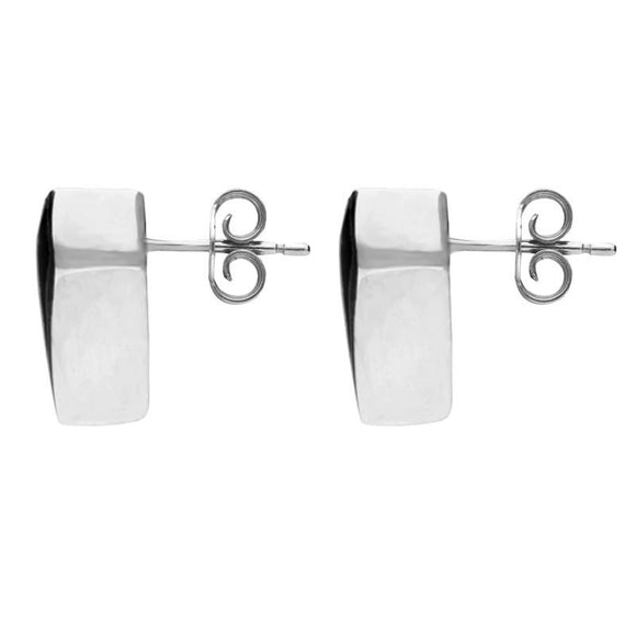 Sterling Silver Whitby Jet Kite Stud Earrings E281 side