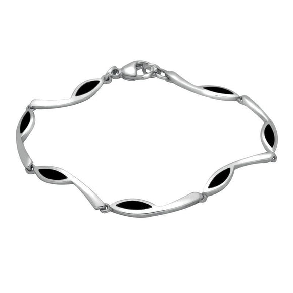 Sterling Silver Whitby Jet Marquise Toscana Four Piece Set. S003