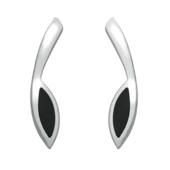 Sterling Silver Whitby Jet Marquise Toscana Four Piece Set. S003