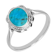 Sterling Silver Turquoise Rope Frill Ring  R010