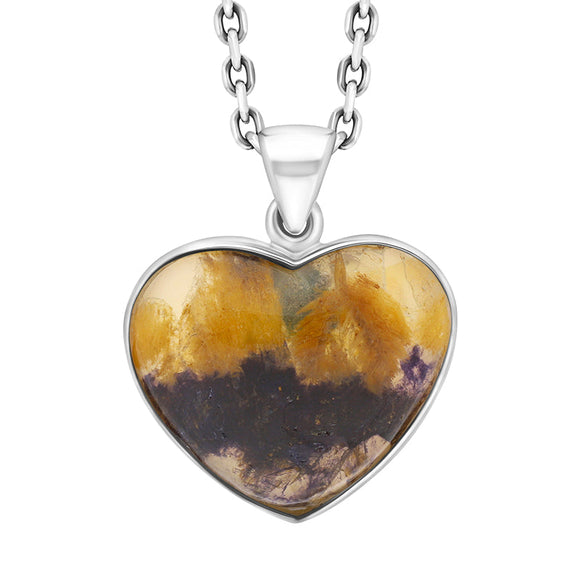 Sterling Silver Blue John Heart Necklace, PUNQ0008490