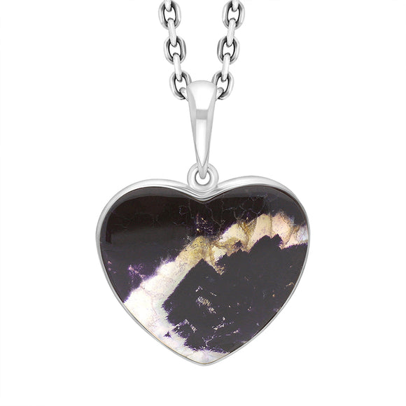 Sterling Silver Blue John Heart Necklace, PUNQ0008519