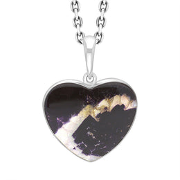 Sterling Silver Blue John Heart Necklace, PUNQ0008519