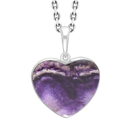 Sterling Silver Blue John Heart Pendant Necklace, PUNQ0008505