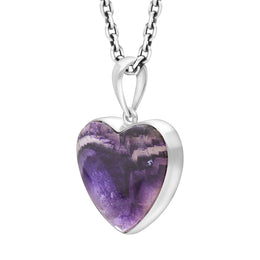 Sterling Silver Blue John Heart Necklace D