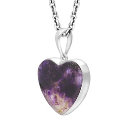 Sterling Silver Blue John Heart Necklace D