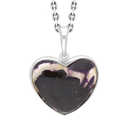 Sterling Silver Blue John Heart Pendant Necklace, PUNQ0008968