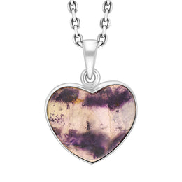 Sterling Silver Blue John Heart Pendant Necklace, PUNQ0008969