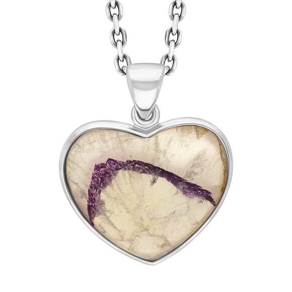 Sterling Silver Blue John Heart Pendant Necklace, PUNQ0009000