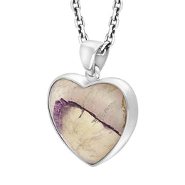 Sterling Silver Blue John Heart Pendant Necklace D