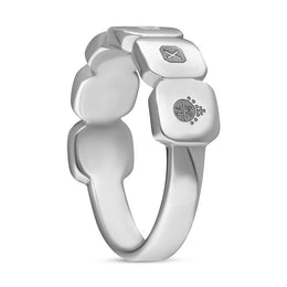 Sterling Silver Queen's Jubilee Hallmark Cushion Disc Ring D