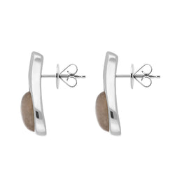 Sterling Silver Moonstone Tear Drop Oval Stud Earrings, E1167_2.