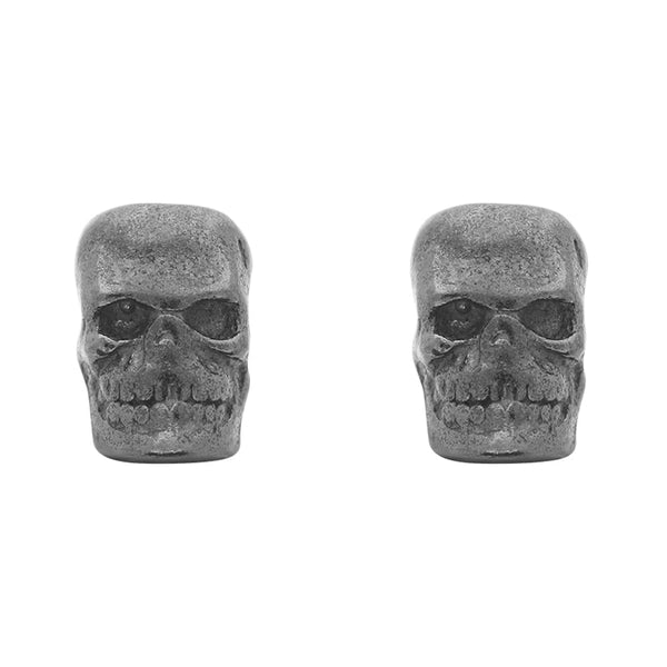 Sterling Silver Oxidised Skull Stud Earrings. E1606OX