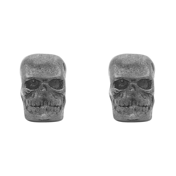 Sterling Silver Oxidised Skull Stud Earrings. E1606OX