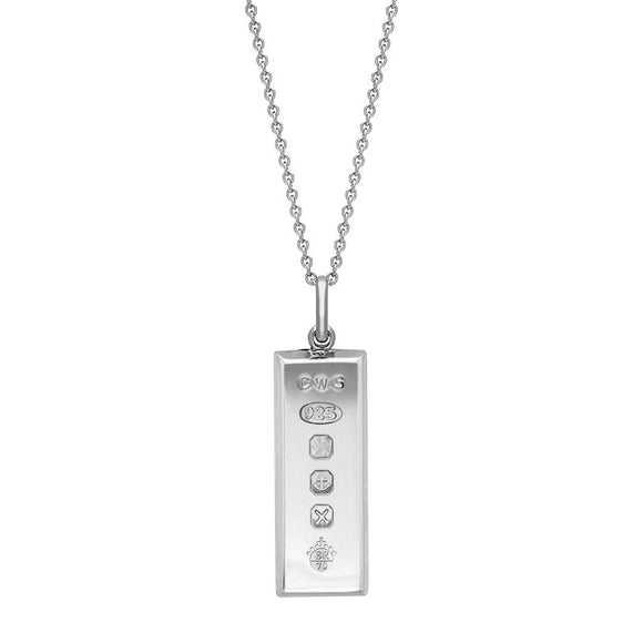 Sterling Silver Royal Jubilee Hallmark Collection Medium Ingot Necklace, CAR-407.