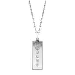 Sterling Silver Royal Jubilee Hallmark Collection Medium Ingot Necklace, CAR-407.