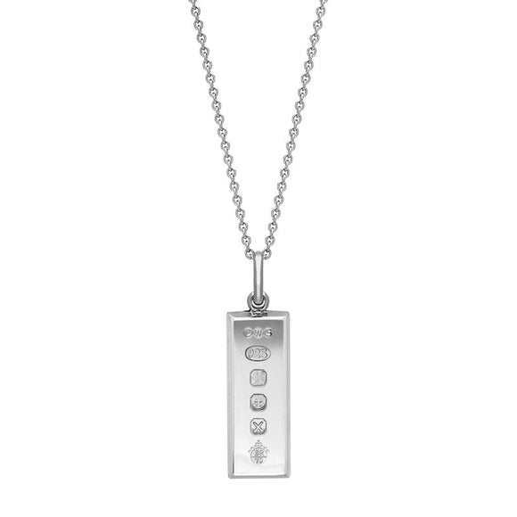 Sterling Silver Royal Jubilee Hallmark Collection Small Ingot Necklace, CAR-408.