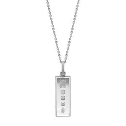 Sterling Silver Royal Jubilee Hallmark Collection Small Ingot Necklace, CAR-408.