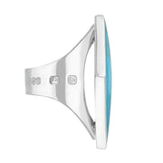 Sterling Silver Turquoise Queen's Jubilee Hallmark Large Rhombus Ring D